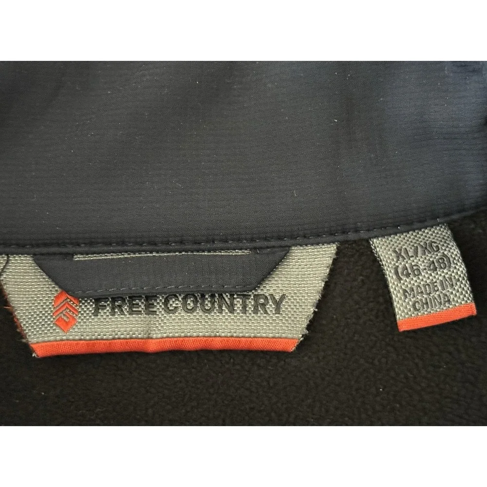 Free Country Men's Super Softshell Wind/Water Resistant Zip Lined Jacket Blue XL